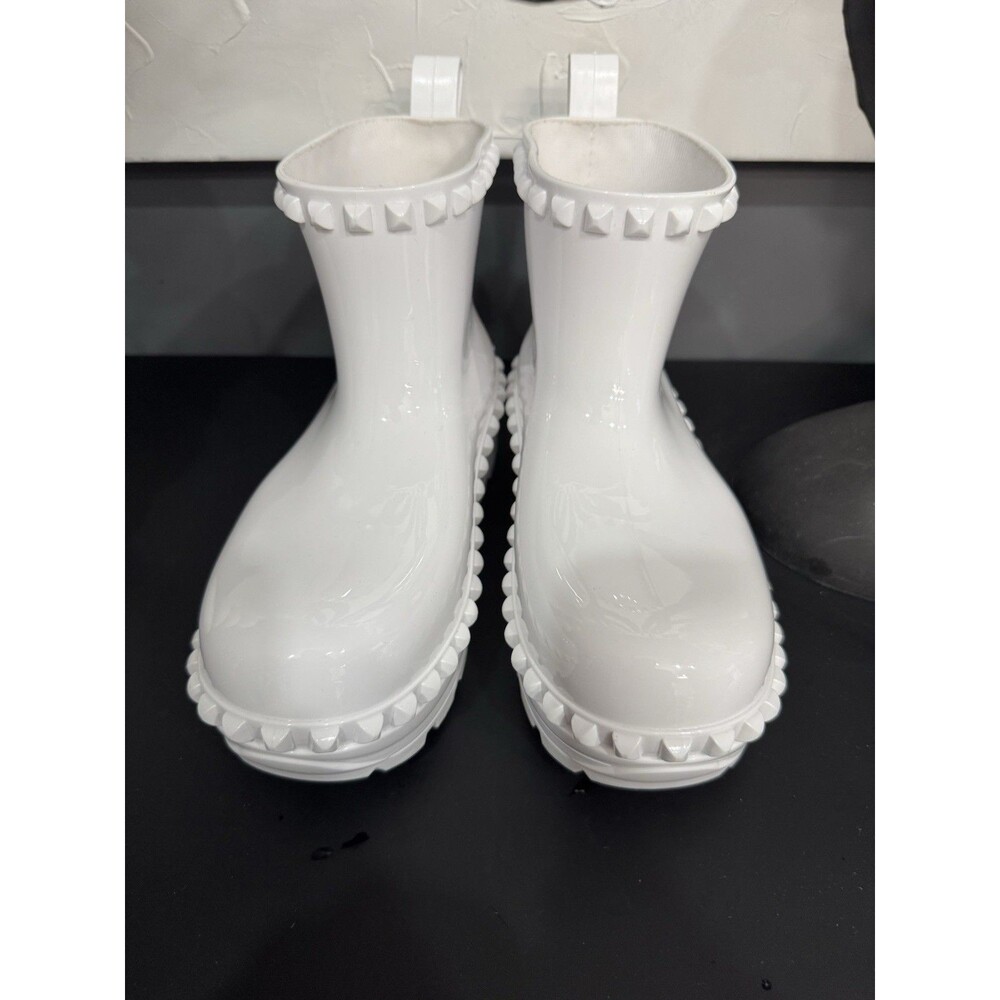 Carmen Sol Graziano Jelly Rain Boots Women's 36 US 6 White Studded BNWOT Vegan - Picture 3 of 6